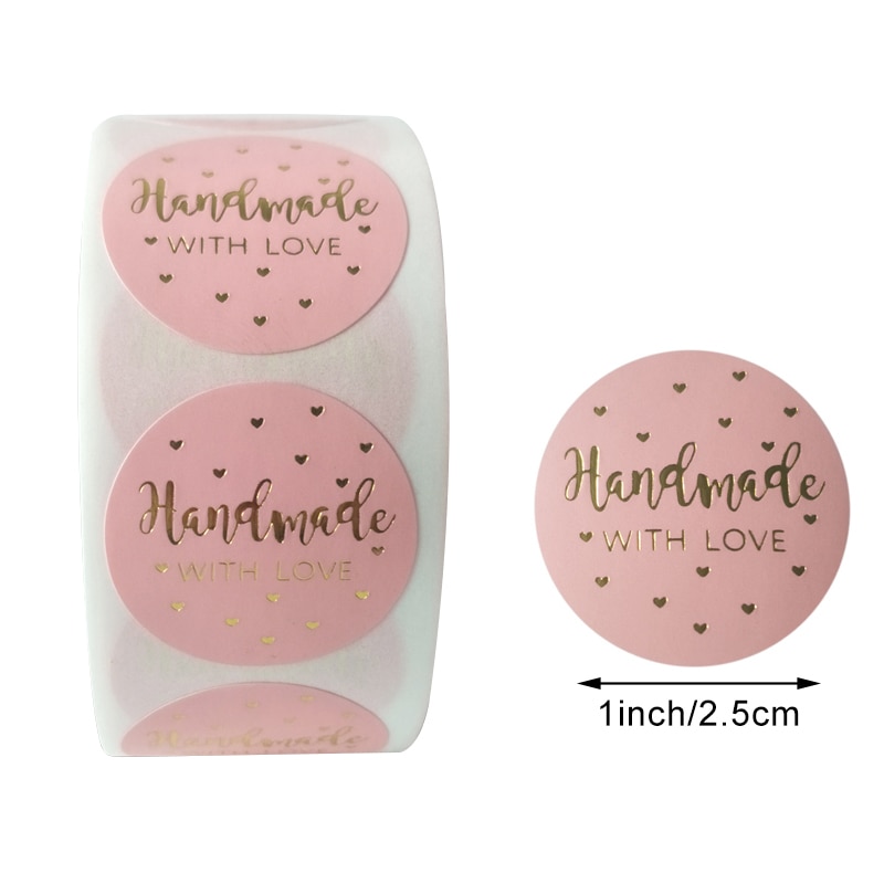 1000 stuks/partij ronde natuurlijke kraft handgemaakte stickers scrapbooking voor verpakking zelfklevende bedankstickers en zegellabels voor kantoorgebruik