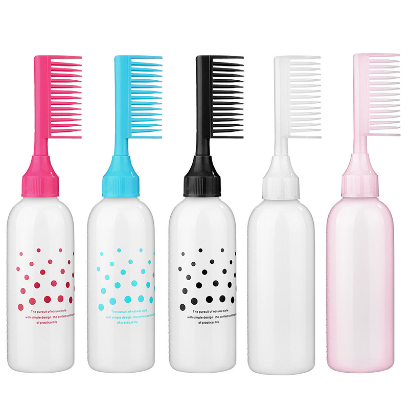 Nachfüllbare haarfarbenflasche, friseurbedarf, Styling-werkzeuge, kopfhautöl-applikatorflasche, kamm, Shampoo-flasche