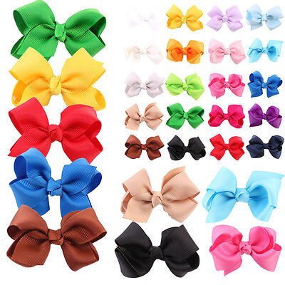 Bloemen babymeisjes strik grosgrain lint haarspelden haarspeldjes haaraccessoire 20 stuks