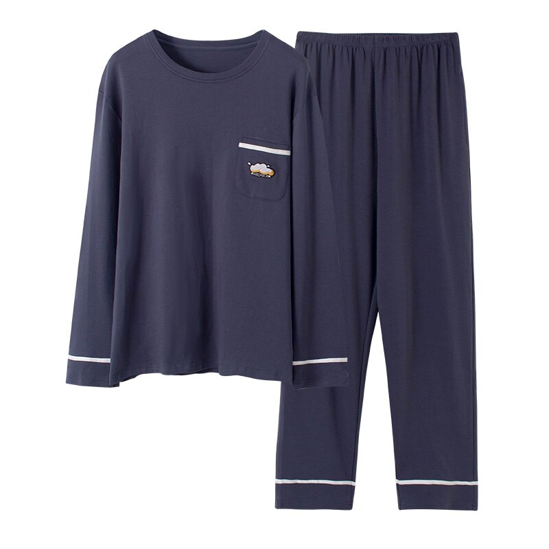 2020 jesień piżama męska z długim rękawem mężczyzna zestaw piżamy mężczyźni szara bawełniana piżama dla mężczyzn piżamy garnitur Homewear XXXXL