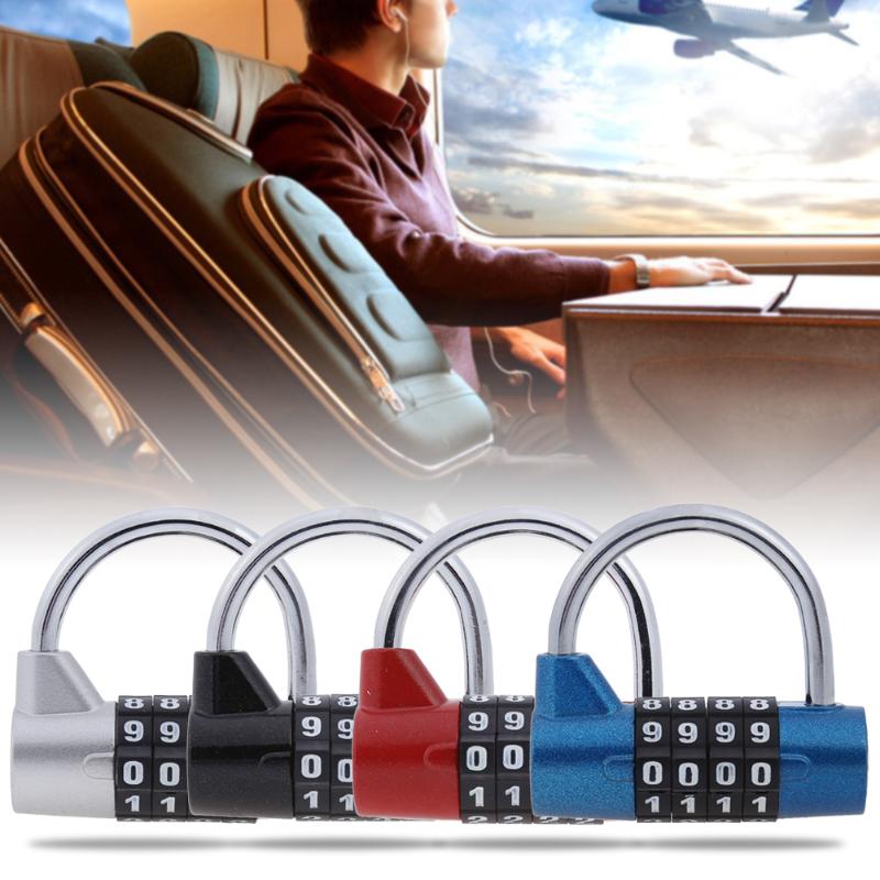 4 cijferige Wachtwoord Veiligheidsslot Breed Beugel Combinatie Hangslot voor Gym Locker Travel Safe Lock Lade Bagage Kast Deurslot
