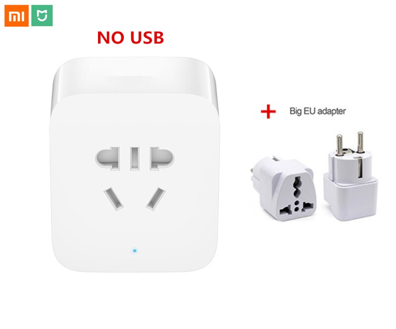 Original Xiaomi mijia Smart Socket Plug Dual USB with Bluetooth Gateway WIFI Socket Power Adapter Wireless Remote by APP mi home: no USB with big EU