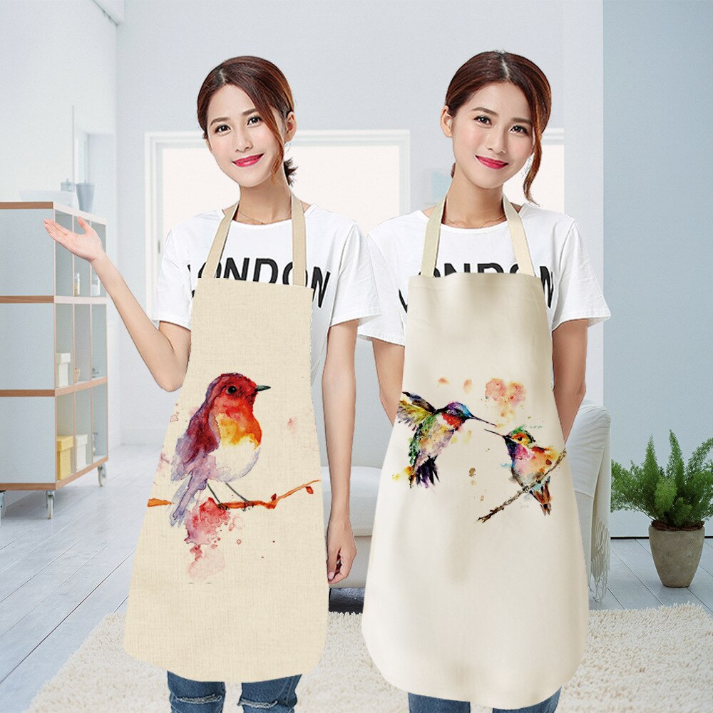 1 Pcs 38x47cm Kitchen Aprons for Women Linen Bibs Household Cleaning Apron Home Waterproof Chefs Cooking Baking Apron for Child