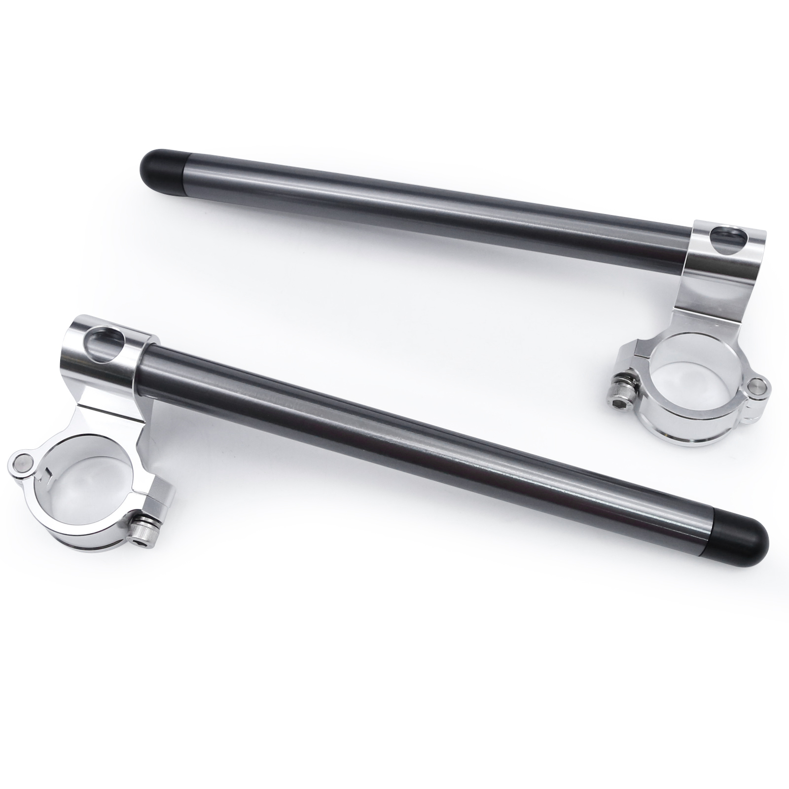 Motorcycle CNC Cafe Racer Handlebar Racing 37 41 45 48 50MM Clip On Fork Handle Bar 1.5 Inch Riser Rised Clip on: Champagne