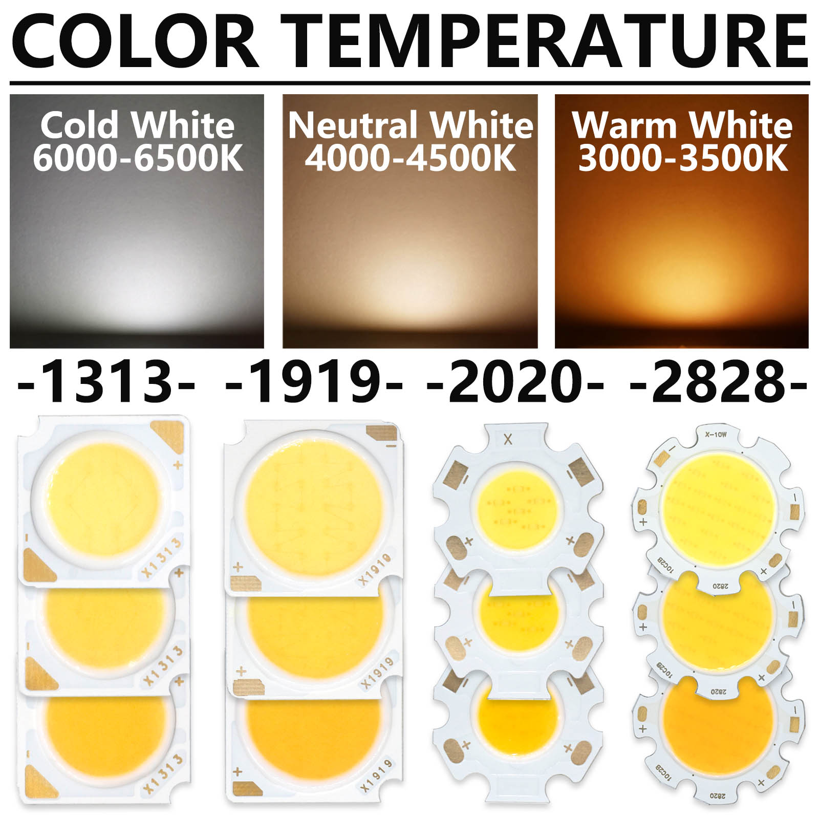 Bridgelux COB LED Chip 3W 5W 7W 10W 20W 30W 40W Diodo emisor de luz Módulo LED Matrix 1313 2828 1919 para bombillas empotrables