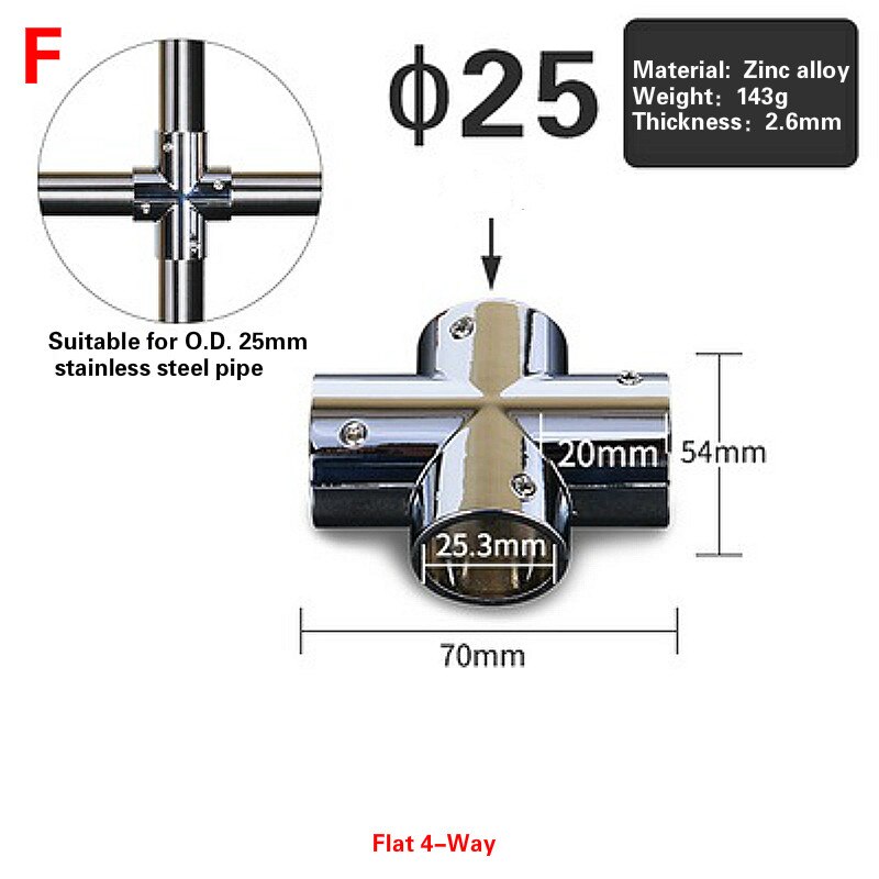 4 Pcs 25mm Zinc alloy Pipe Fittings Right Angle Tee Elbow Pipe Connector Shelf Hanger Rack Tube Drying Rack Connectors: F