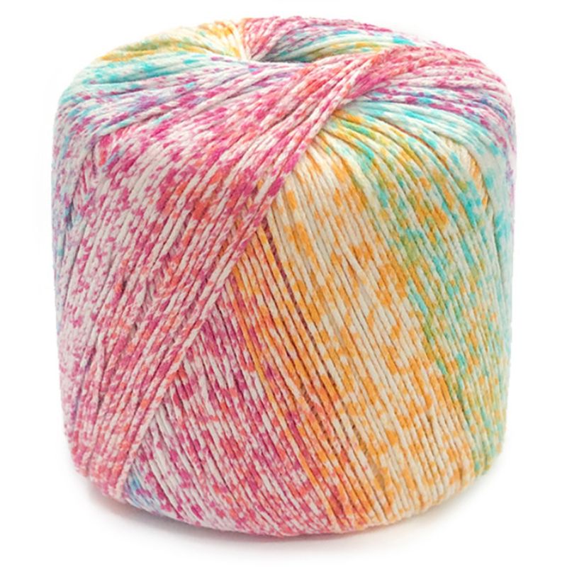 40g 8 hebras Arco Iris colorido hilo de encaje de algodón DIY ganchillo tejido a mano hilo AXYC: A