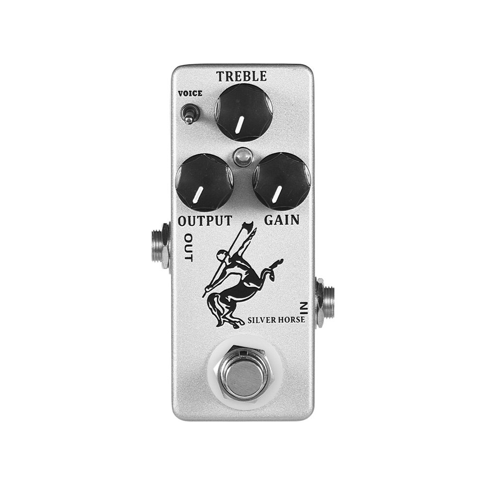 Golden Horse Overdrive Guitar Effect Pedal Overdrive Mini Klon Centaur Pedal Effect True Bypass Guitar Accessories: Sliver