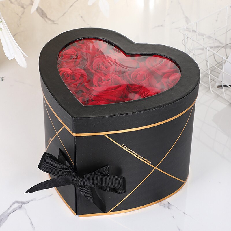 Two Layers Love Shape Rotating Box Paper Box Flower Box Packing Box DIY Decor Festival Favors: BK