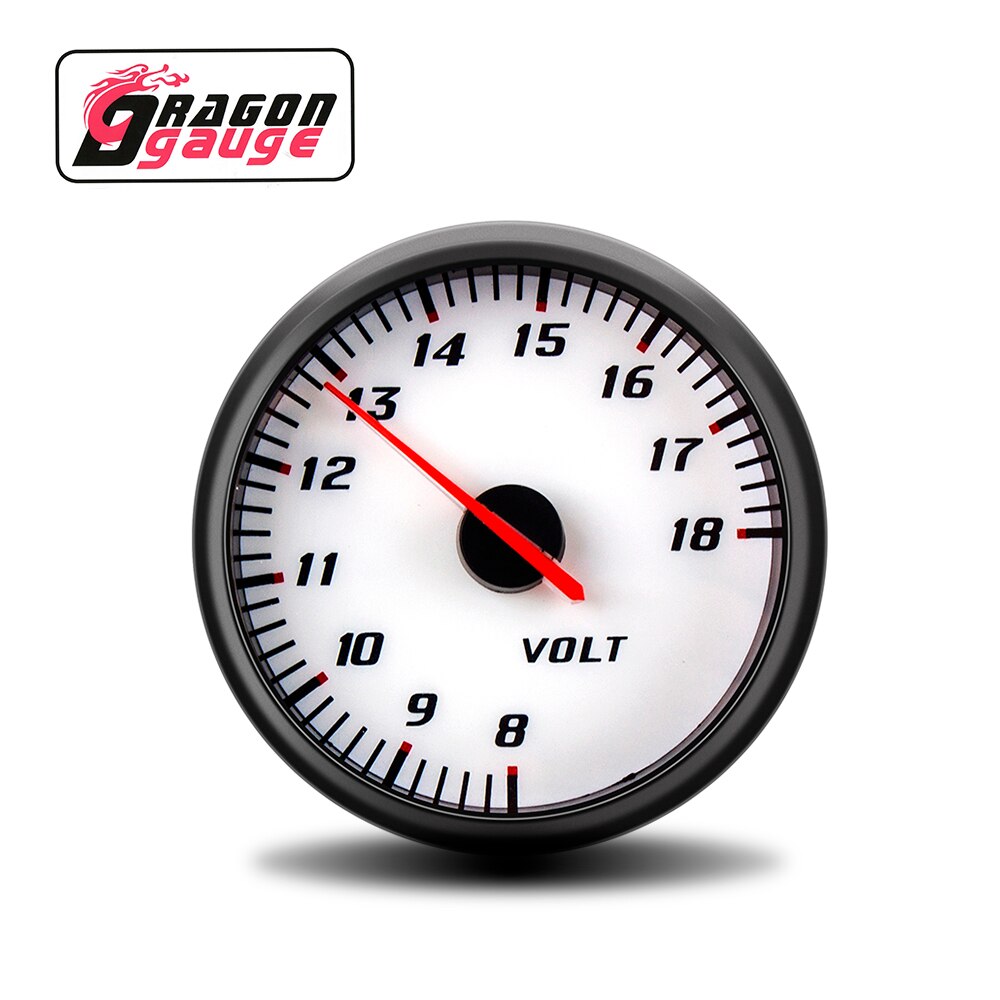 「lohikäärme」 60mm kierroslukumittaria ahtopainemittari ilma polttoaineen suhde egt-mittari alipaine veden lämpötila öljynpuristin öljyn lämpötila auton mittari 12v autolle: Voltimittari