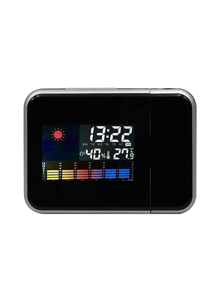 Attention Projection Digital Weather LCD Snooze Alarm Clock Projector Color Display LED Backlight Bell Timer
