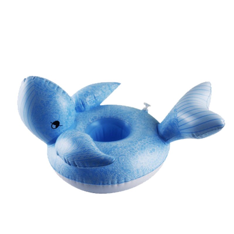 Mini water opblaasbare bekerhouder voor zwembad, Eenhoorn Flamingo Drinken Bekerhouder, zee strand speelgoed voor festival party drijvende: Whale 34x28cm
