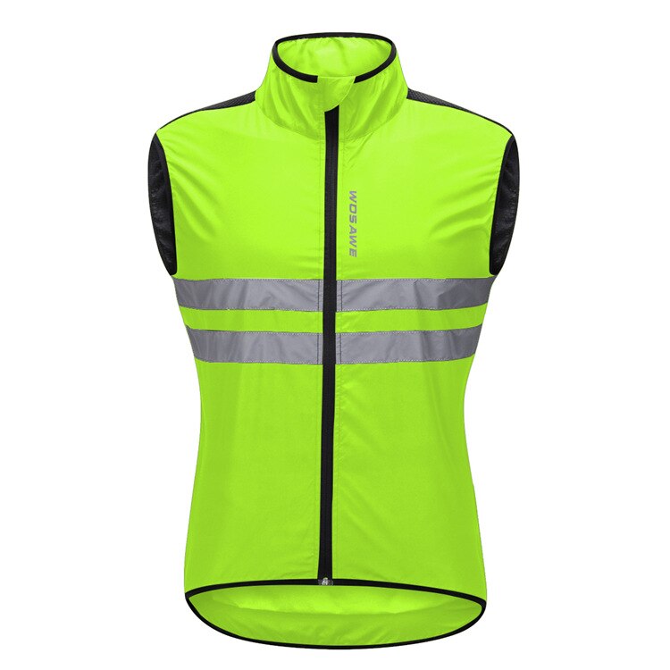 WOSAWE MTB Mountain Bike Riding Vest Cycling Wear Windproof Breathable Cycling Vest Sleeveless coat sports vest reflective: Green / M