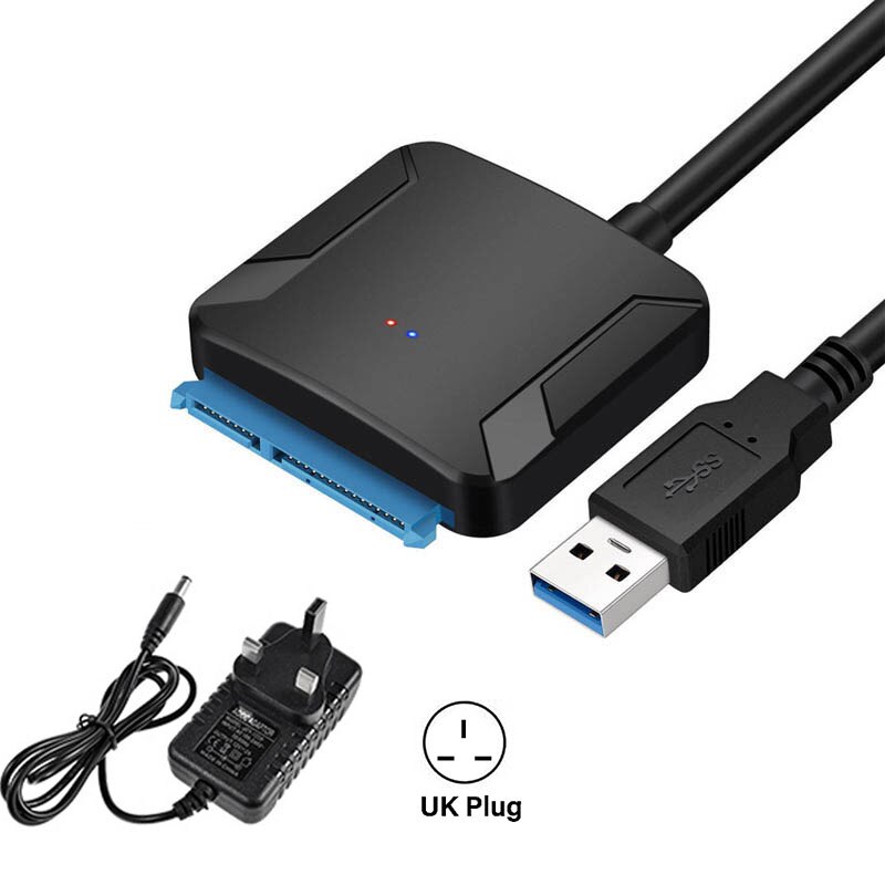 0.4m USB 3.0 na kabel Sata Adapter Sata konwertuj kable konwerter męski na 2.5/3.5 Cal HDD/Adapter SSD dysk twardy Adapter drutu: With UK Plug