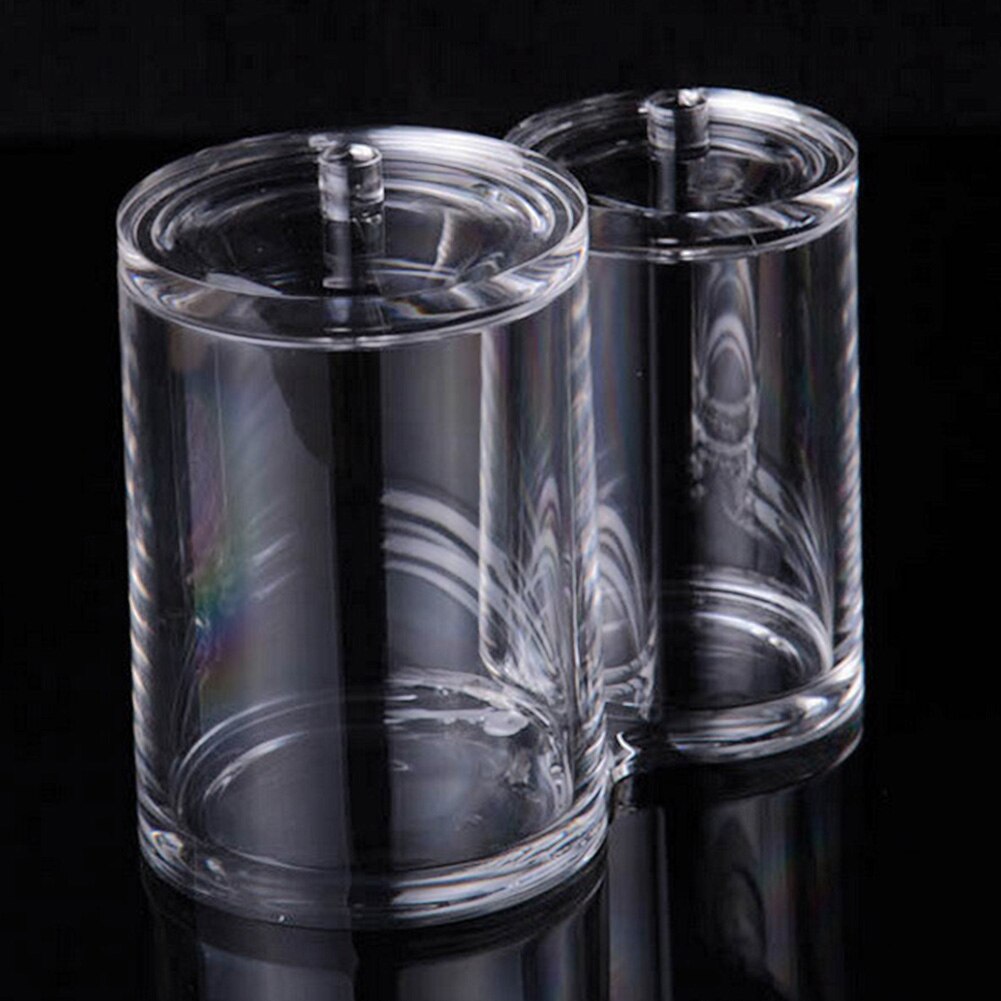 Storage Cotton Pads Holder Jar Swab Box Cosmetic Round Double Containers Makeup Organizer Clear Acrylic Portable Home Hotel