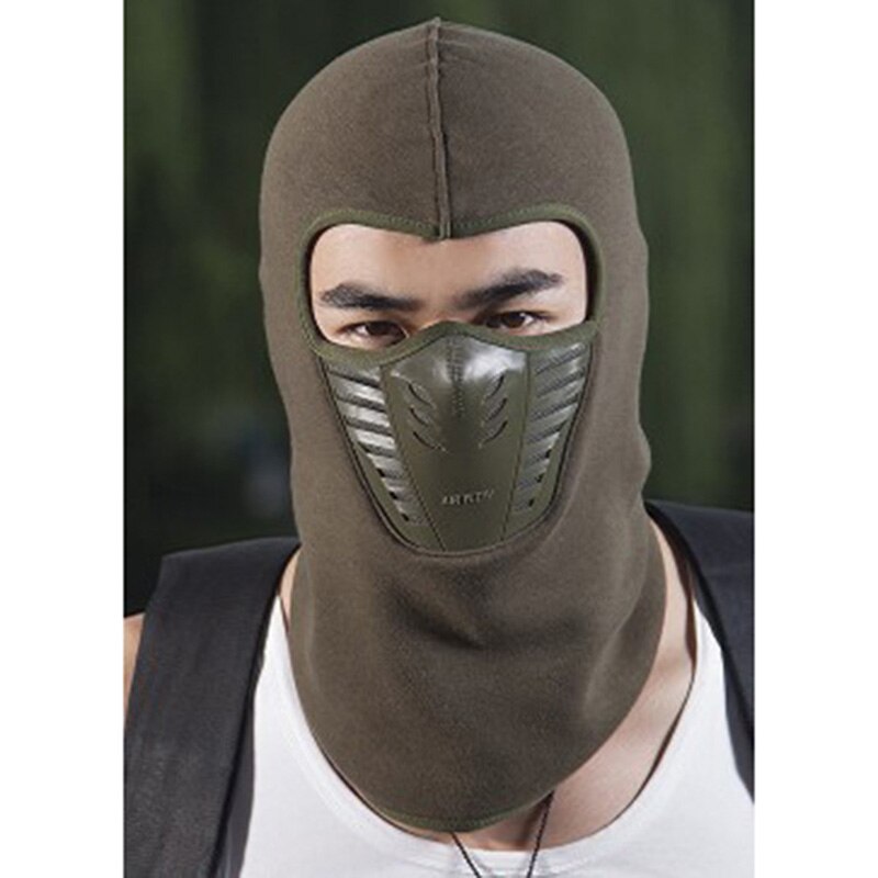 HENGSONG Winter Warm Fleece Sports Hats For Women Men Hiking Caps Fleece Head Caps Wind-proof And Anow-proof Sporting Hats: army green