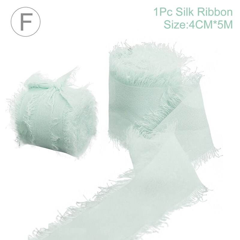Rouleau de ruban en mousseline de soie, 5 m/rouleau, pour Bouquet de mariée, boîte d&#39;emballage en tissu, décoration pour voiture: style 6