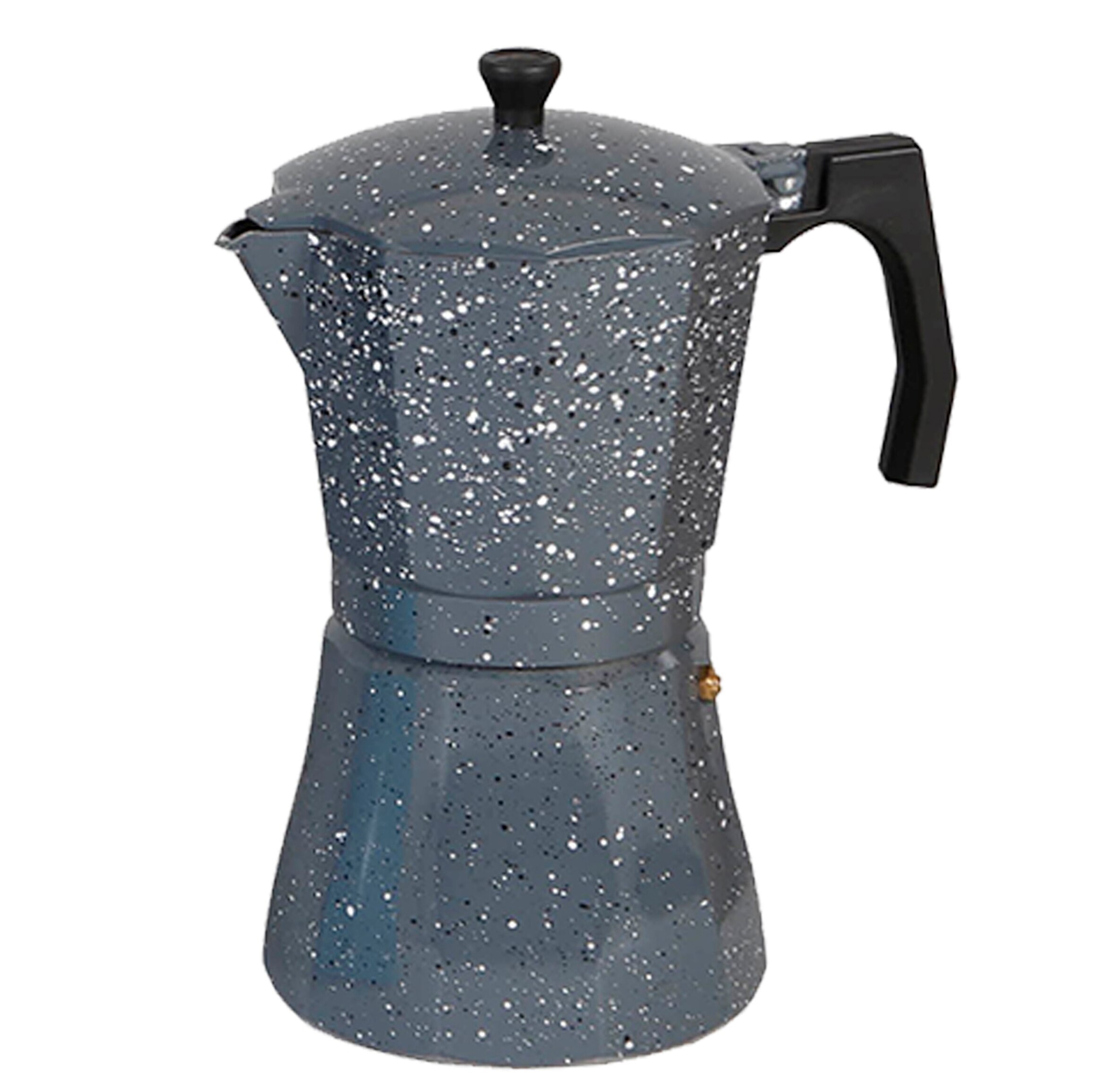 Cafetera italiana clásica aluminio revestido de mármol 9 o 12 Tazas | 3 colores | cafetera Moka vitrocerámica (marrón): Gray 12 cups