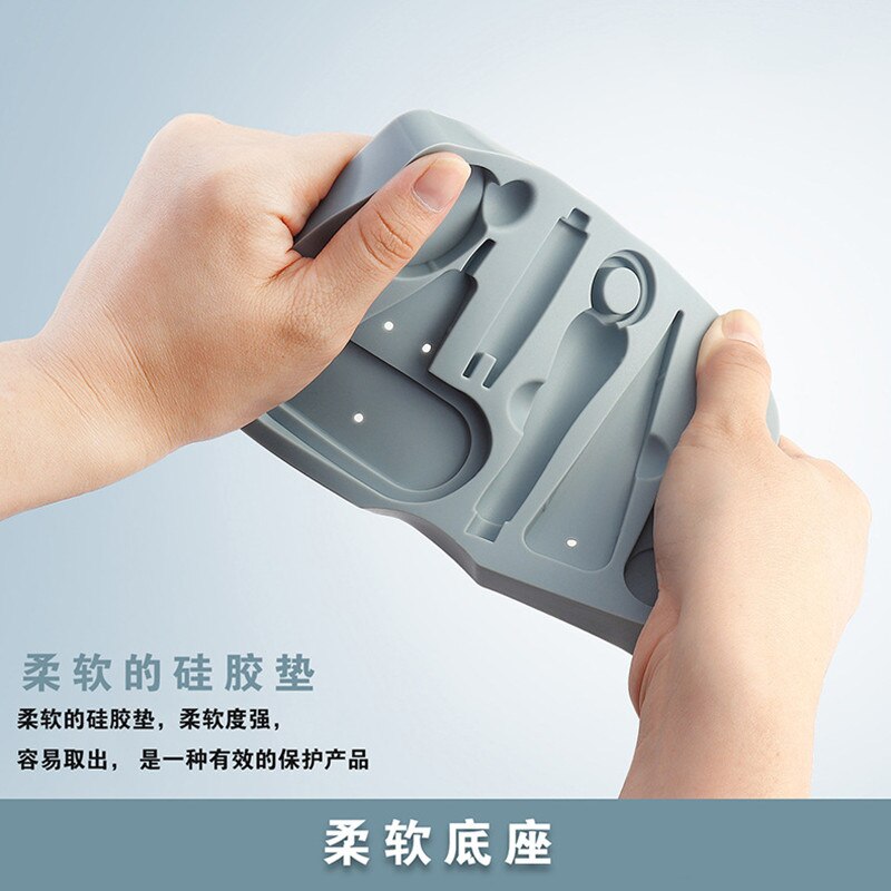 Effen Kleur Baby Kids Baby Care Nagelknipper Schaar Glow Pincet Glas Bestand Oor Lepel Siliconen Pad Zes stuk Set