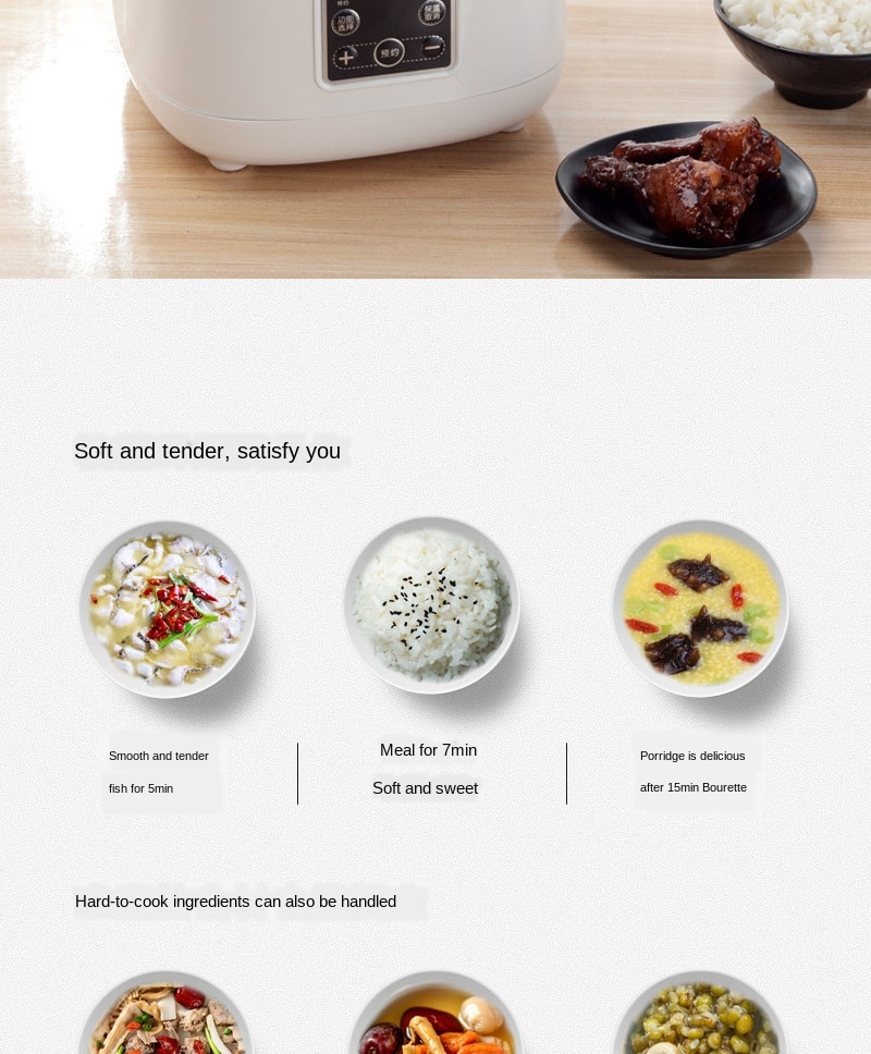 3L 220V Electric Cooker Household Smart Mini Reservation Small Single Cook Congee Rice Cooker