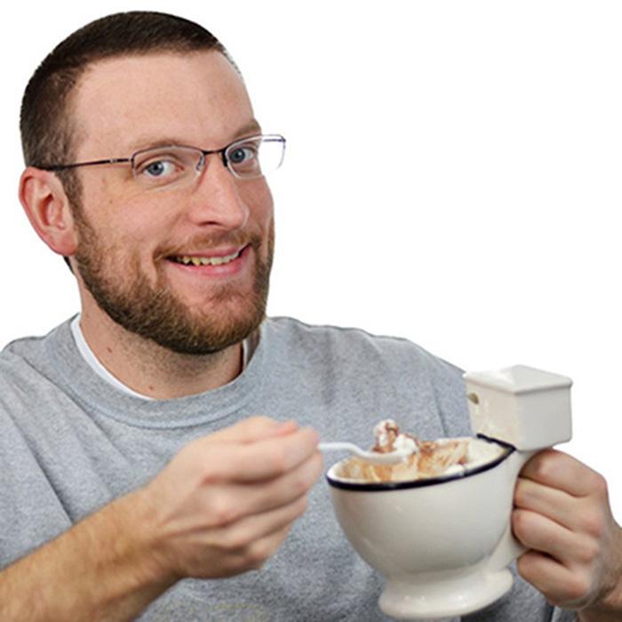 Nyhet toalett keramisk krus med håndtak 300ml kaffe te melk iskrem kopp morsom til