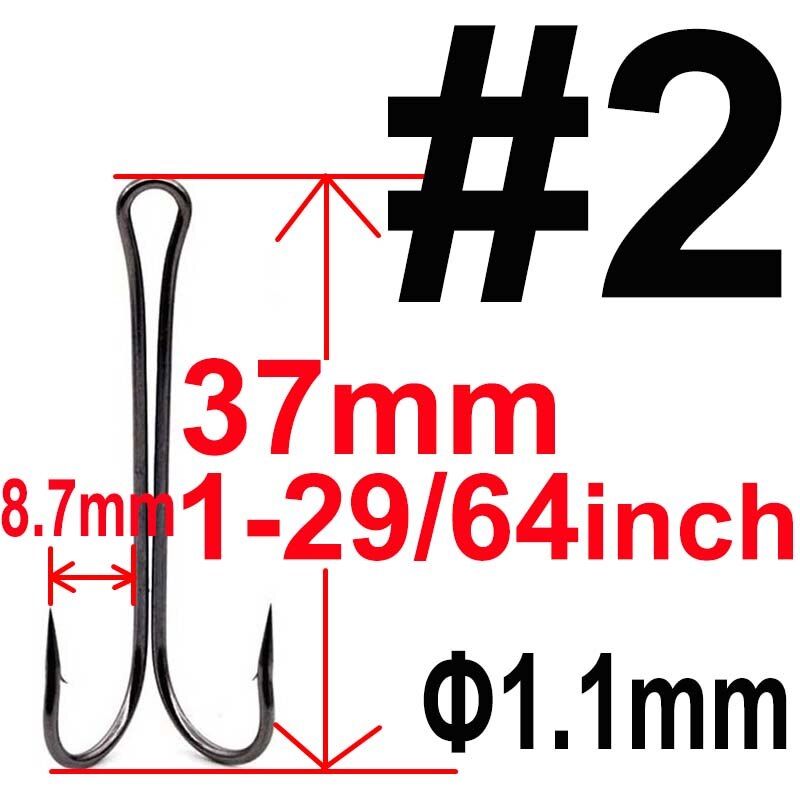 20 stücke mit Kasten Lange Schaft Doppel Haken Kraut Angeln haken Fliegen Binden Duple Haken für Jig Bass Fisch angeln angelgerät Für Weiche Locken: 2
