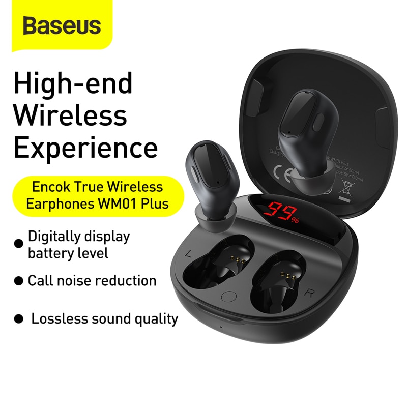 Baseus WM01 Plus TWS casque sans fil stéréo vrai sans fil écouteur Bluetooth 5.0 écouteurs combiné pour iPhone Xiaomi Huawei