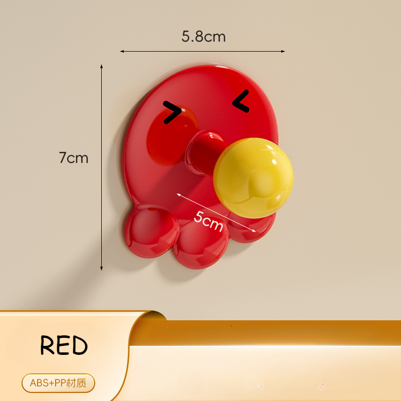 Octopus towel Hook Bathroom Kitchen Hooks Cartoon Animal Toilet Hanging Towel Clothes Hat Adhesive Hook Door Hanging Cloth Rack: Light Grey