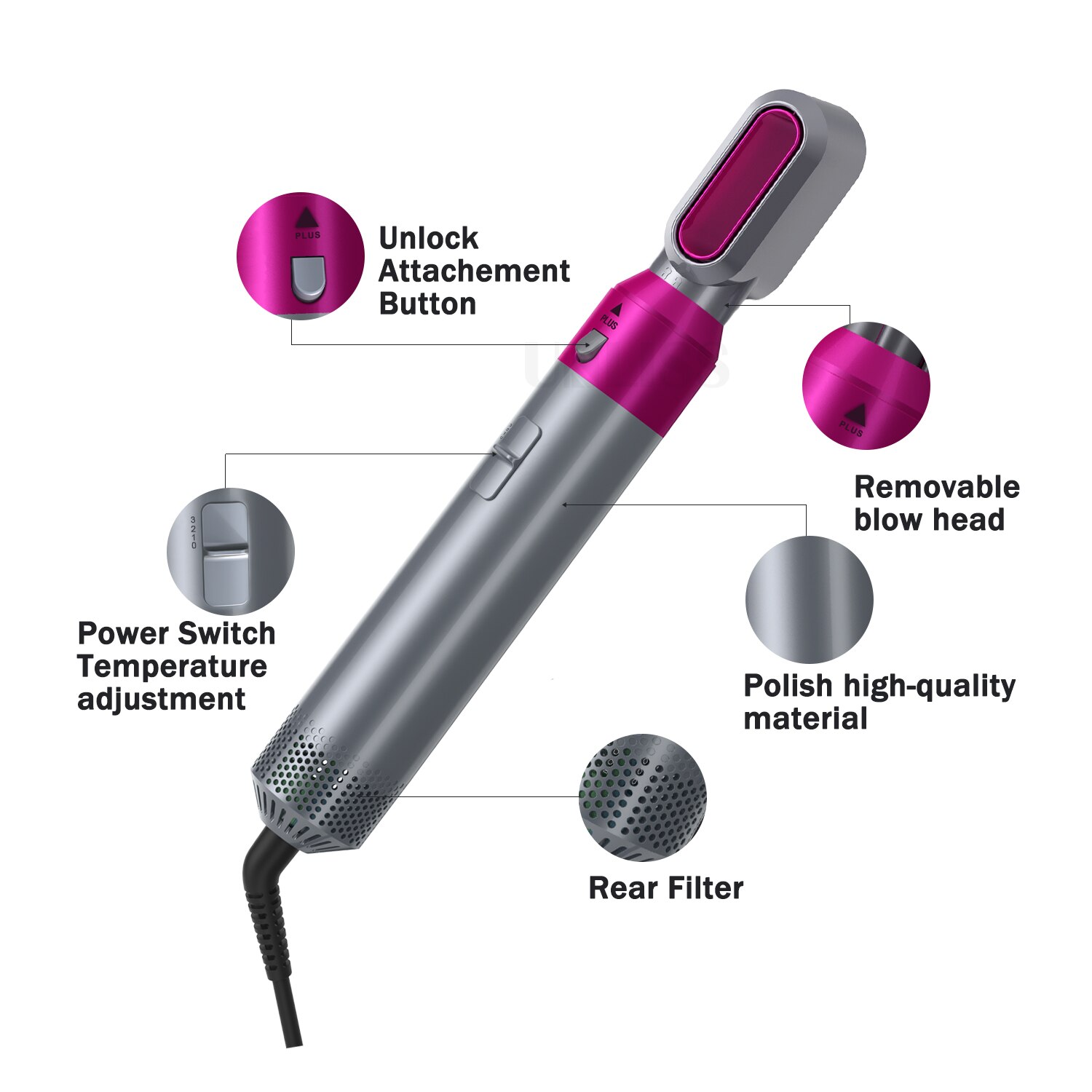 Föhn Borstel Haar Styling Tools Professionele Krultang Föhn Stijltang Haar Krultang Haardroger Air Brush
