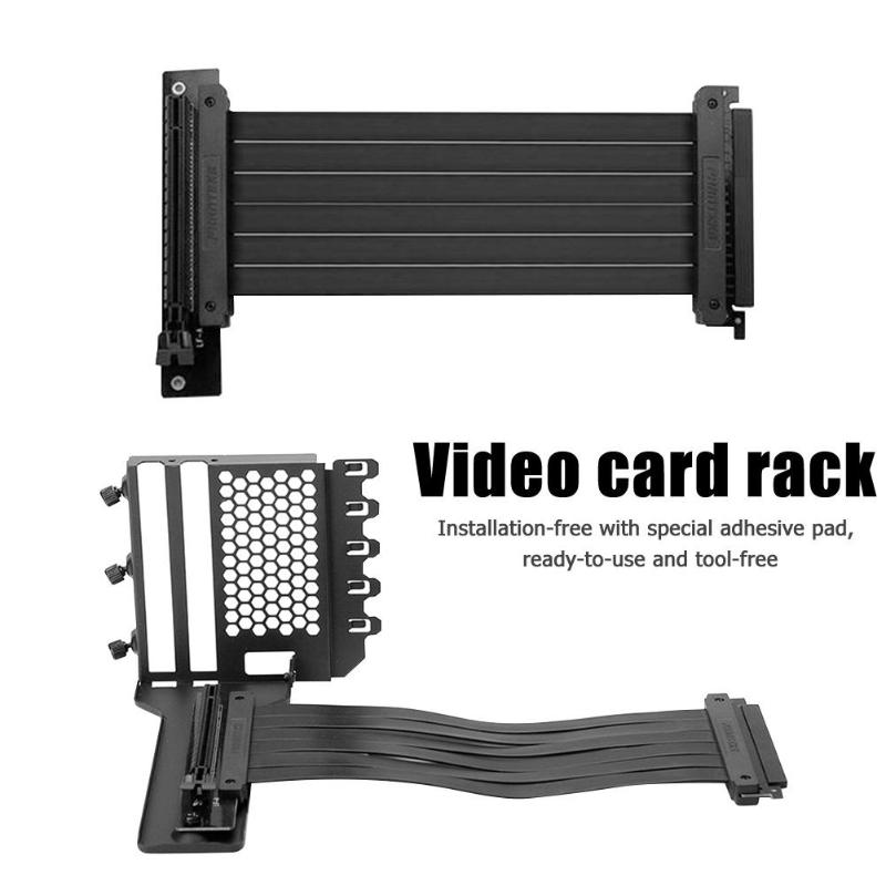 Grafica Supporto di Carta Del Basamento In Metallo Scheda Video di Estensione Staffa di Montaggio con grafica cavo di prolunga per 7 PCI Telaio Cassa del PC