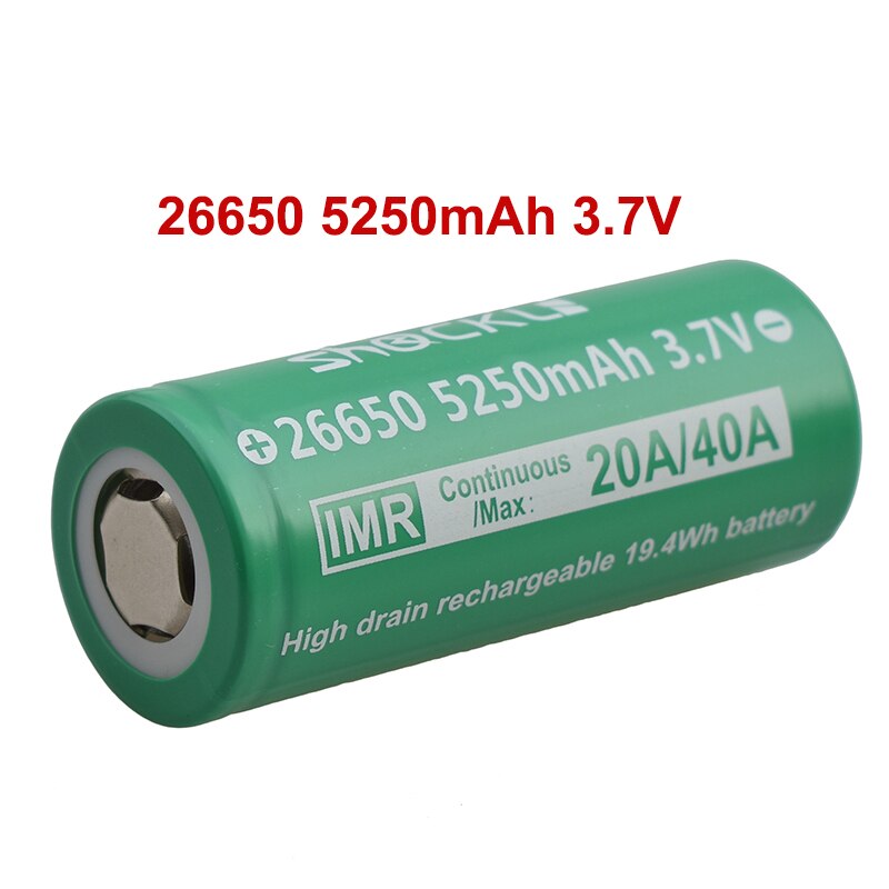 Shockli 26650 5250mAh 3.7v Li-ion rechargeable battery 30A 40A 26650 lithium battery for high power flashlights torch