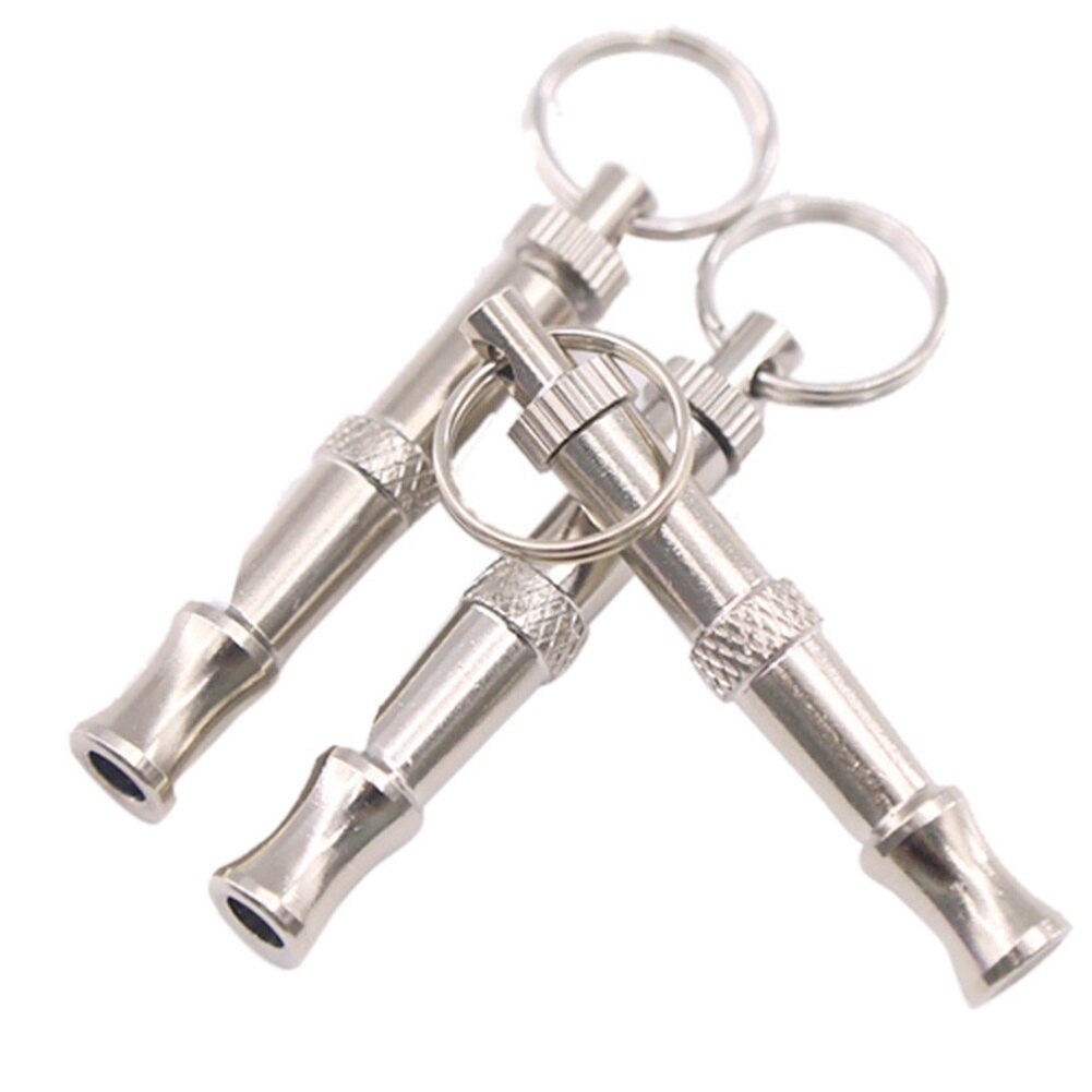 Dog Whistle Sound Wave Training Supplies Pet Dog Flute Ultrasonic Training Metal Tool with Keychain