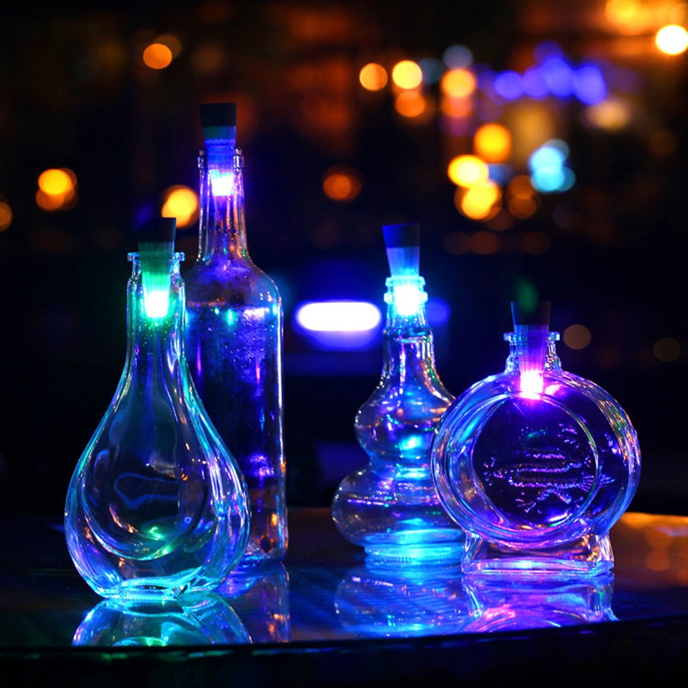 LED fée brillant bouteille bouchon de liège lumière USB Rechargeable bouchon de liège bouchon lampe créative romantique maison Bar décor atmosphère lumières