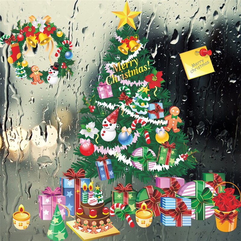 Kerstboom Muurstickers Woonkamer Slaapkamer Winkel Window Muurstickers Kerst Jaar Home Decor Muurschildering Poster