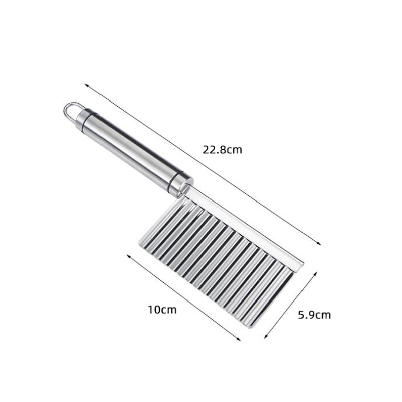 Stainless Steel Potato Chip Slicer Crinkle Cutter Knife Dough Vegetable Fruit Potato Crinkle Wavy Slicer Knife French Fry Slicer