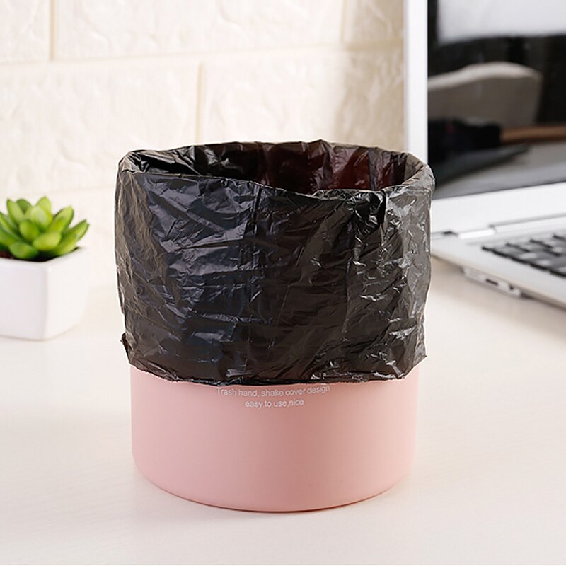 Mini genbrug skrald kontor skrivebord små affaldsposer papirkurven poser engangsposer til bil badeværelse køkken under kabinet: Sort