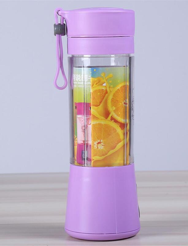 380ml USB Rechargeable Juicer Cup Juice Citrus Blender Lemon vegetables fruit Milkshake Smoothie Squeezers Reamers Bottle: Purple