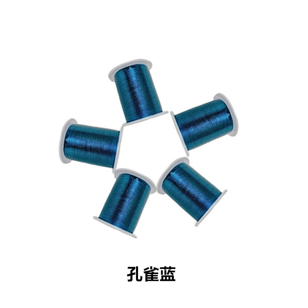 Metall draht nicht verblassen fest kreuz stich bunte seidenfaden perlen hand seil schmuck zubehör nähgarn: peacock blue 1pcs