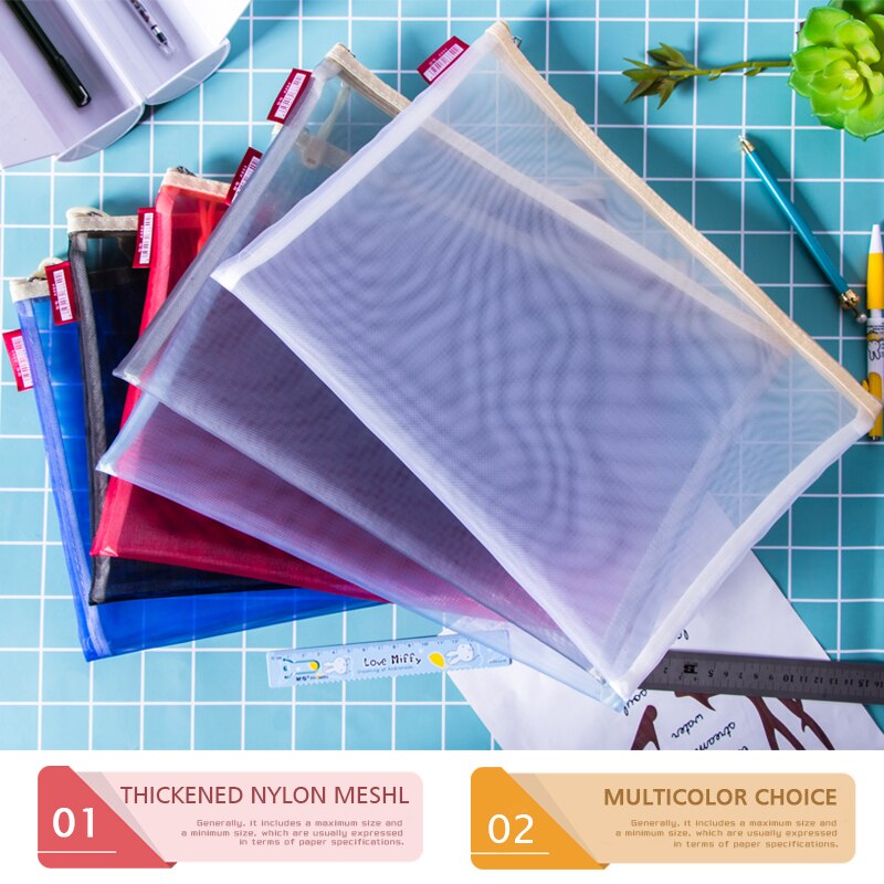 A4 A5 A6 Transparent Color Document Package Paper Voucher Stationery Office Storage Bag