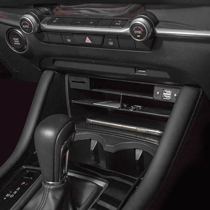 Car Central Control Multifunction Storage Box Car USB Charger Storage Box for Mazda 3 Axela