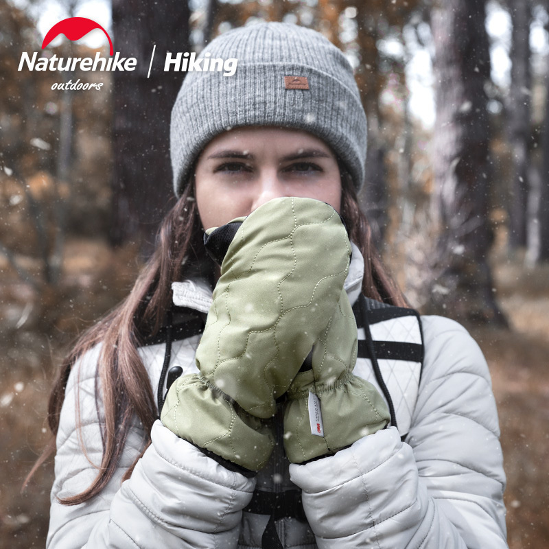 Naturehike-guantes de algodón gl14 para exteriores, manoplas de invierno a prueba de viento, impermeables, gruesas, de felpa, cálidas y ligeras, de-5 °C ~ 10 °C