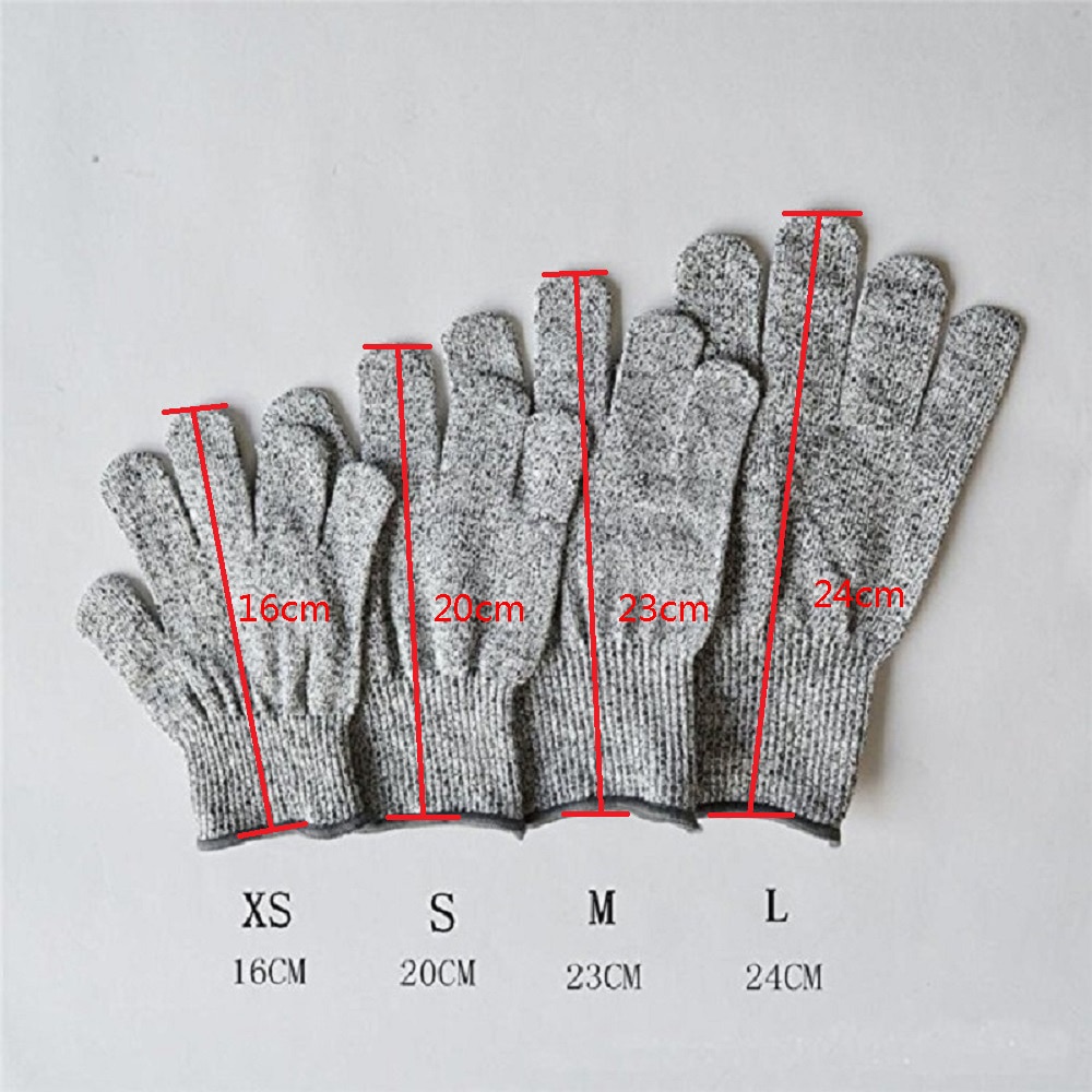 1 Pair High-strength Protection Safety Anti Cut Gloves Kitchen Cut Resistant Gloves for Fish Meat Cutting Safety Gloves: XS-16CM