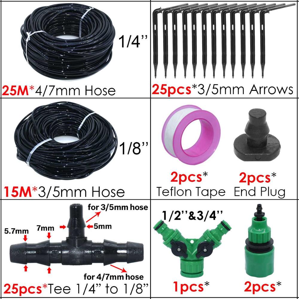Kesla 1/4 ''  to 1/8 '' dryppvanning hagevanningssystemsett albuebøy piler sender 4/7 to 3/5mm for bonsai drivhus: Burgunder