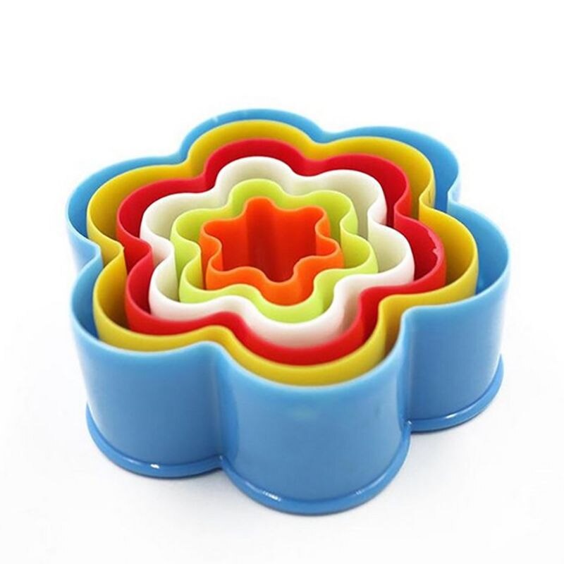5/6PC Cookie Cutter Cake Mold Biscuit Fondant DIY Mold Star Heart Round Flower Shape Kitchen Baking Tools Cake Decor Cookie Mold: 02