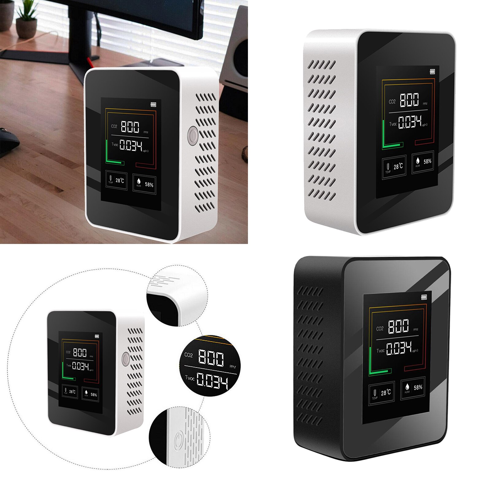 CO2 Meters Temperature Humidity Carbon Dioxide Sensor Detector 400-5000PPM