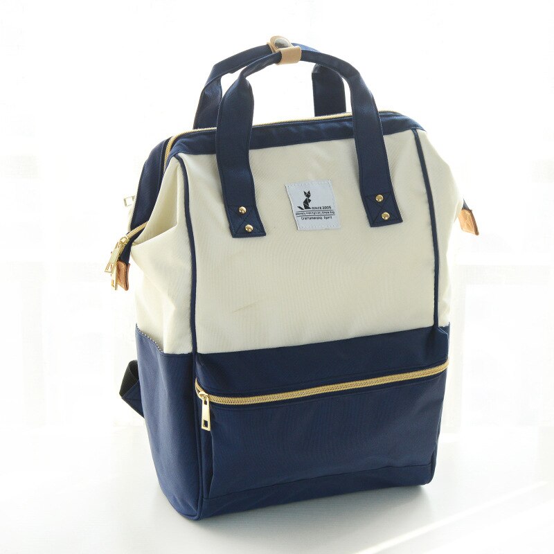 Luier Tas Mode Multi-Functionele Grote Capaciteit Handtas Rugzak Verpleging Draagbare Mother 'S Tas: Blue And White