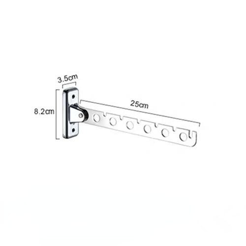Kledingrek Kleerhangers Wall Mounted Hanger Rvs Indoor Ruimtebesparend Kleding Hangers Voor Kleding Ruimtebesparend: 6 Holes