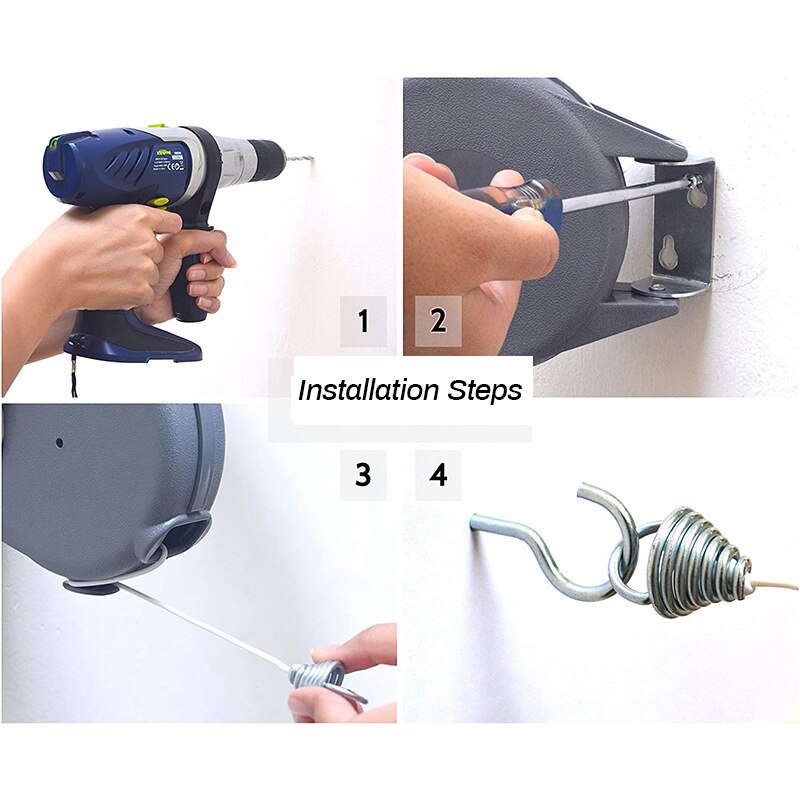 Enkelt reb badeværelse tørretumbler tilbagetrækkelig tørresnor indendørs og udendørs vask vasketøj tørring linje