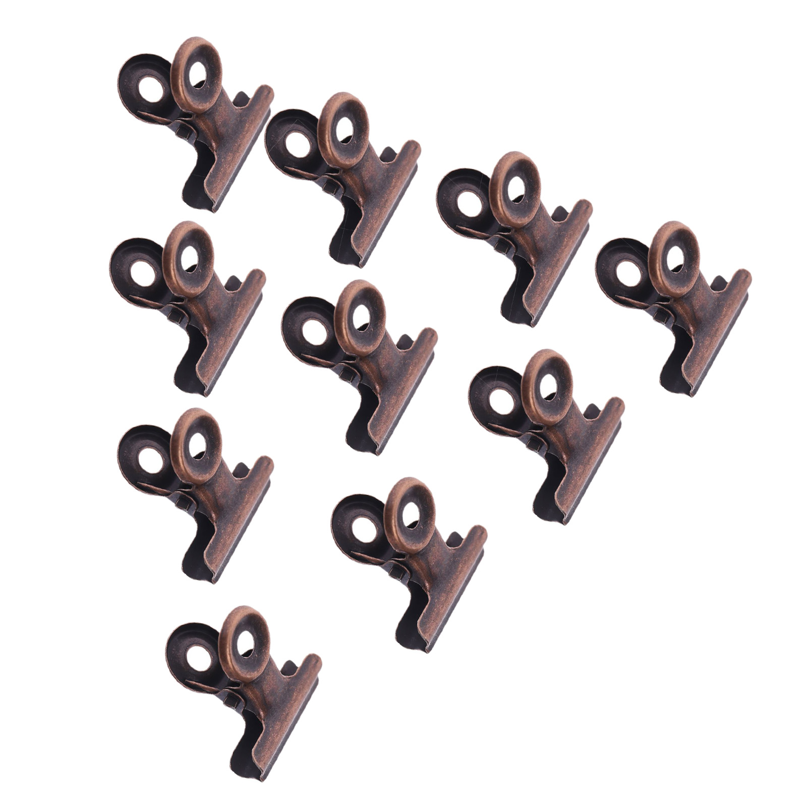 10Pcs Metal Round Grip Clips Bulldog Clip Ticket Paper Stationery Clip For Tags Bags Document Binder Clip Photo Clamp 32x30mm: Red Copper