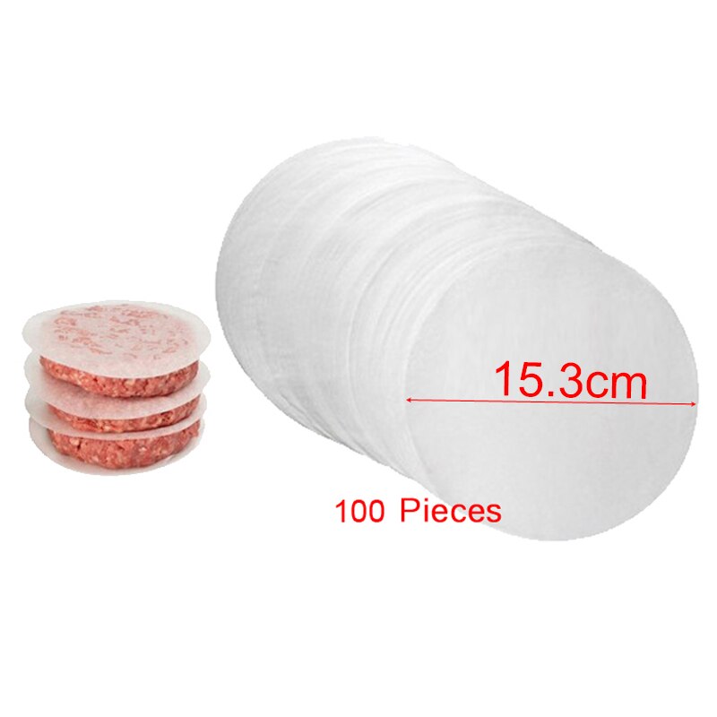 100 st/parti hamburgare presspatties papper patty oljepapper: 15.3cm papper 100 st